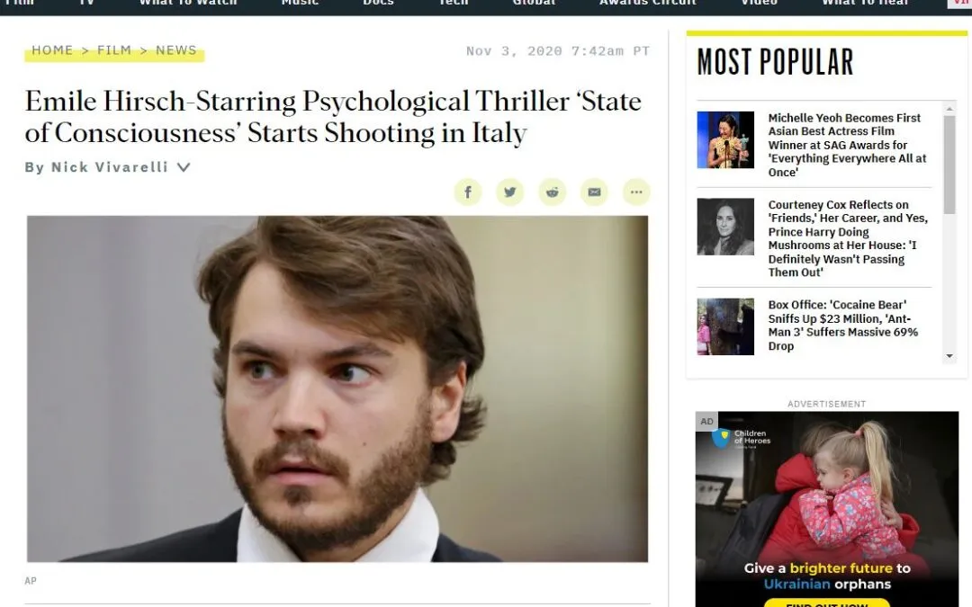 Variety Features Marcus Stokes' New Feature Film, Now in Production in Southern Italy